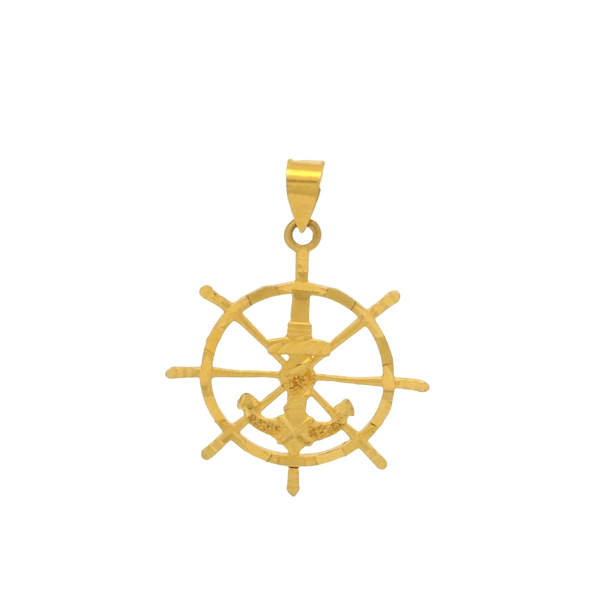 Sophia 21k Anchor-Wheel Pendant