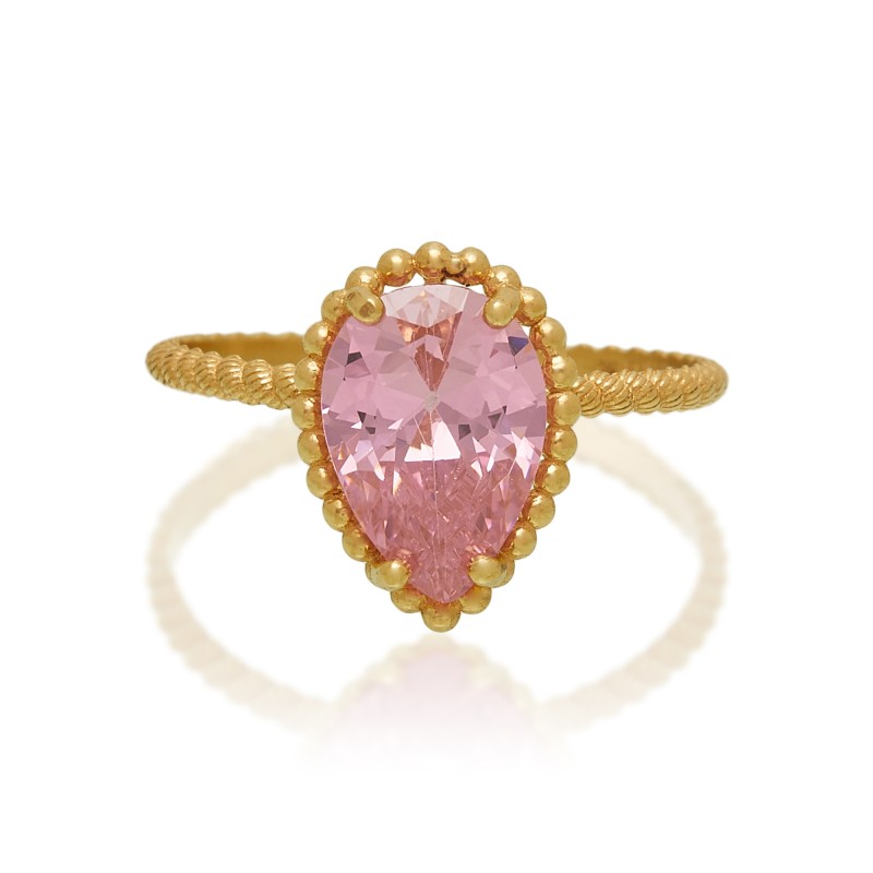 Sophia Pink Pear Ring