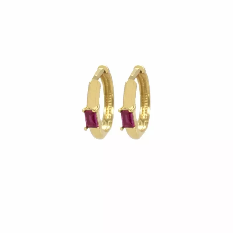 Sophia Ruby Hoop Earrings