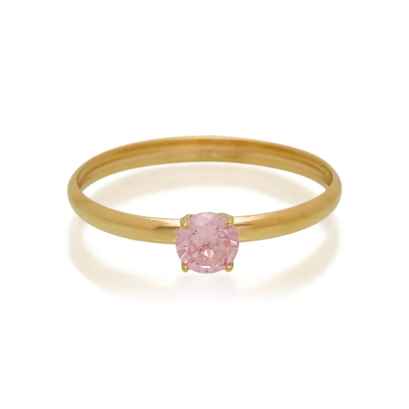 Sophia Pink CZ Solo Ring